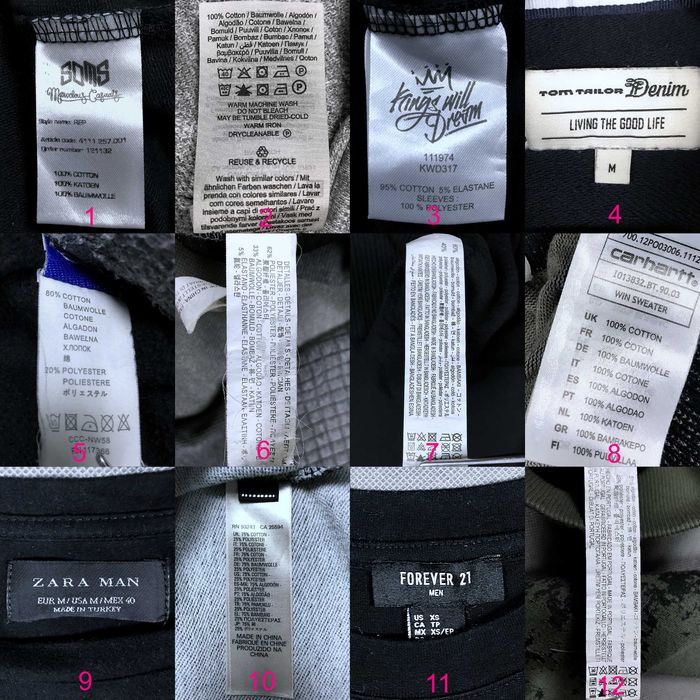 Diesel, Zara, Carhartt, Bershka, Tom Tailor - М - Світшот, Толстовка