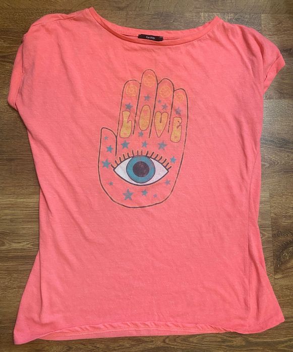 Koszulka T-shirt Hamsa ręka Fatimy trzecie oko Love vintage Hippie L