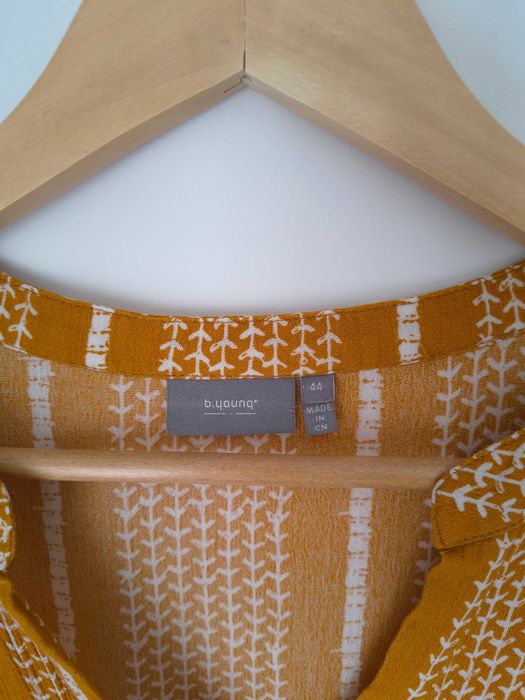 Sukienka boho 100% wiskoza rozmiar 44 oversize musztardowa, b.young
