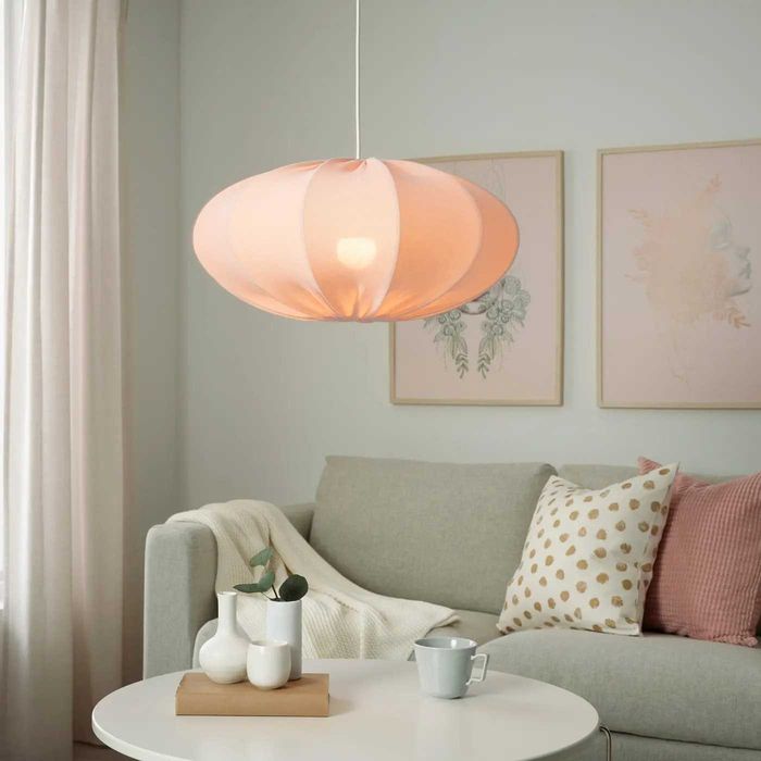 Сandeeiro suspenso REGNSKUR oval rosa 52 cm