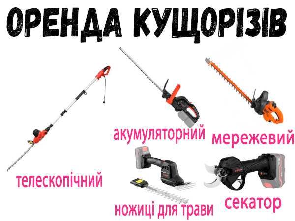 Оренда Кущорізів, прокат ножиць для трави, секатор в оренду