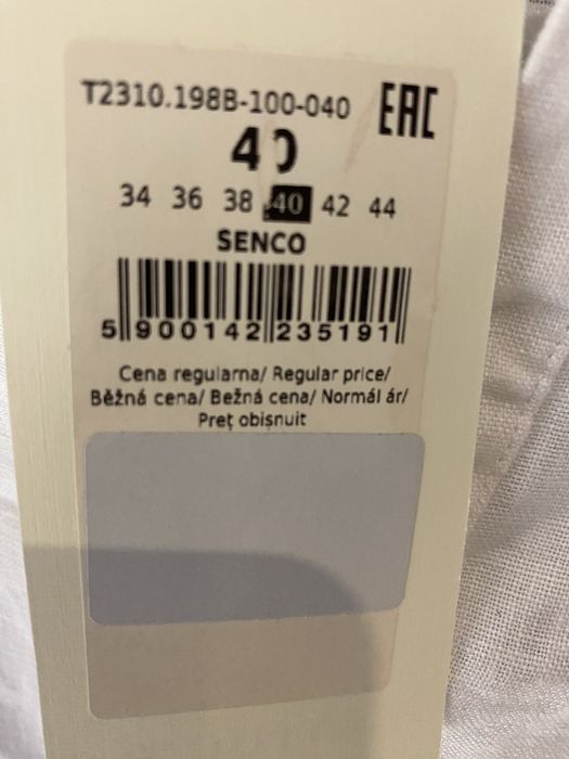 Lniana biala sukienka 40 Tatuum