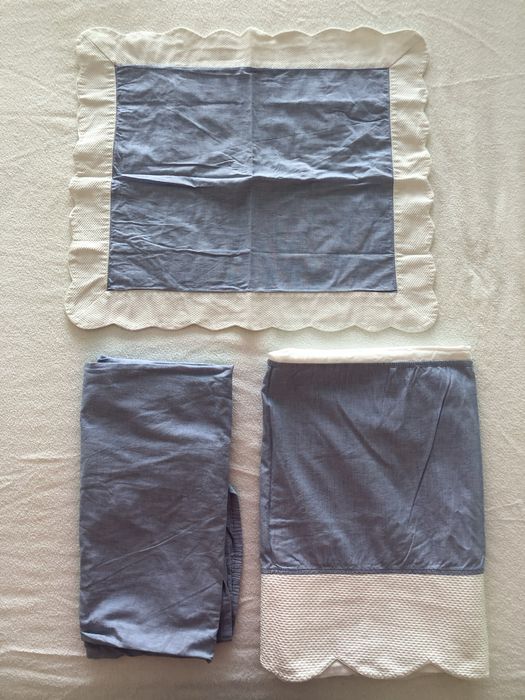 Lençois e protetor para cama de grades/berço