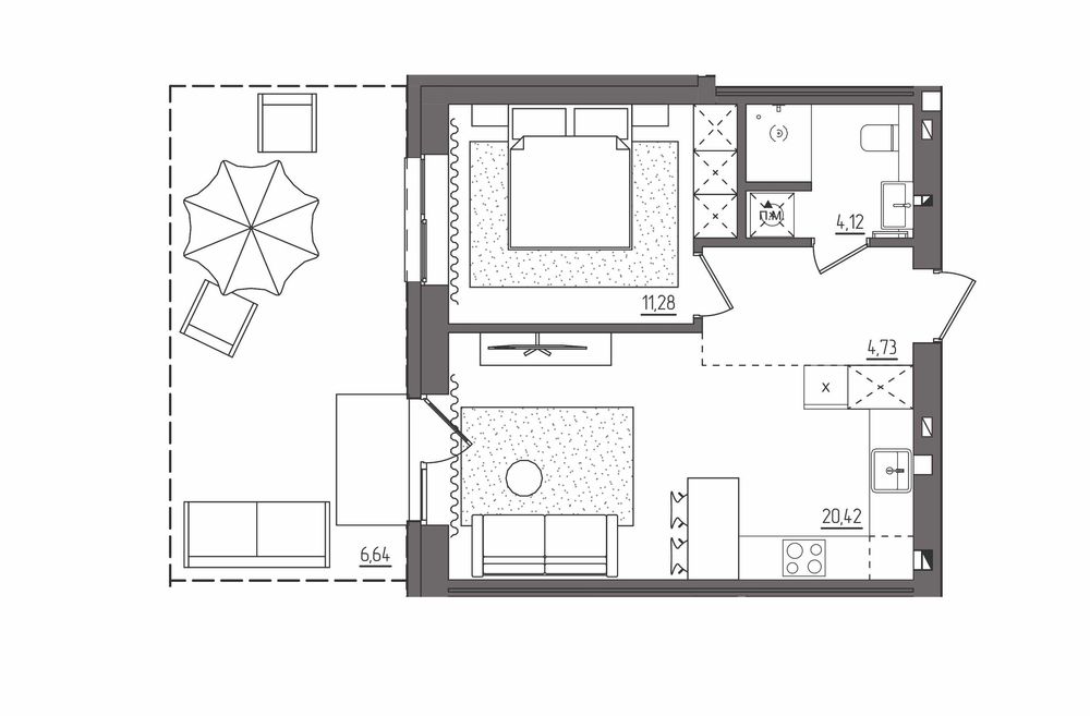 Однокімнатна квартира з власною земельною ділянкою. Без комісії!