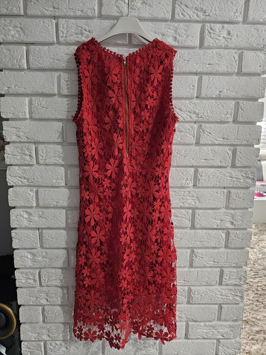 Sukienka czerwona koronka gipura s/m