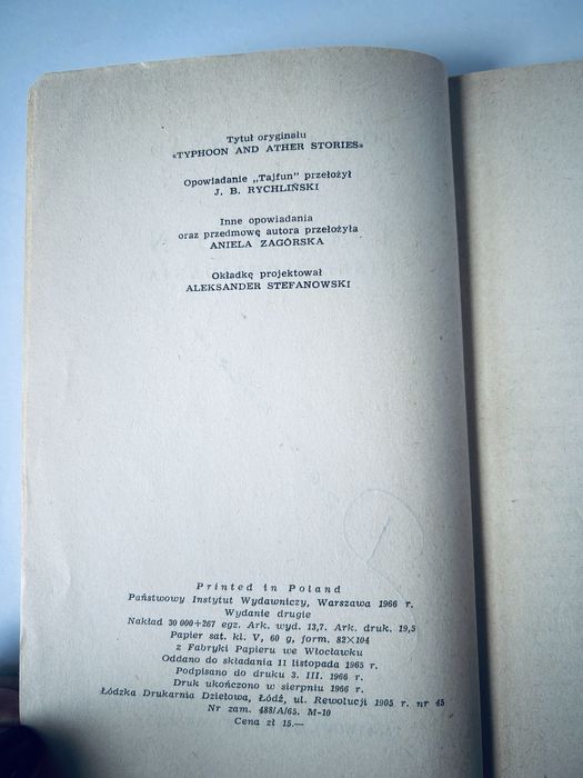 Tajfun i inne opowiadania Joseph Conrad
