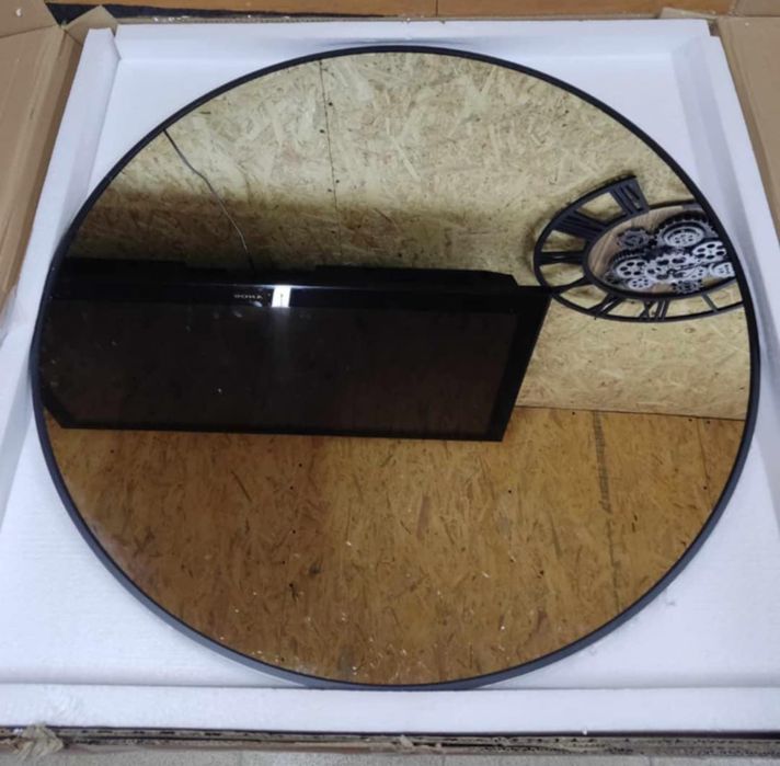 Koonmi Okrągłe Lustro, 60 cm czarne