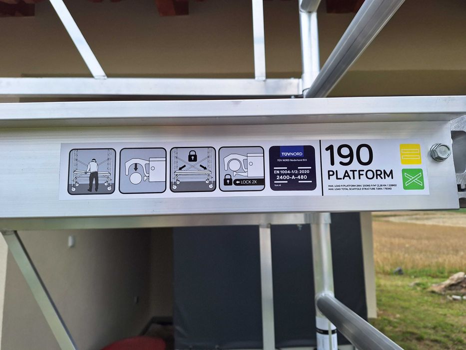Rusztowanie Aluminiowe EUROSCAFFOLD  3,8 m robocze
