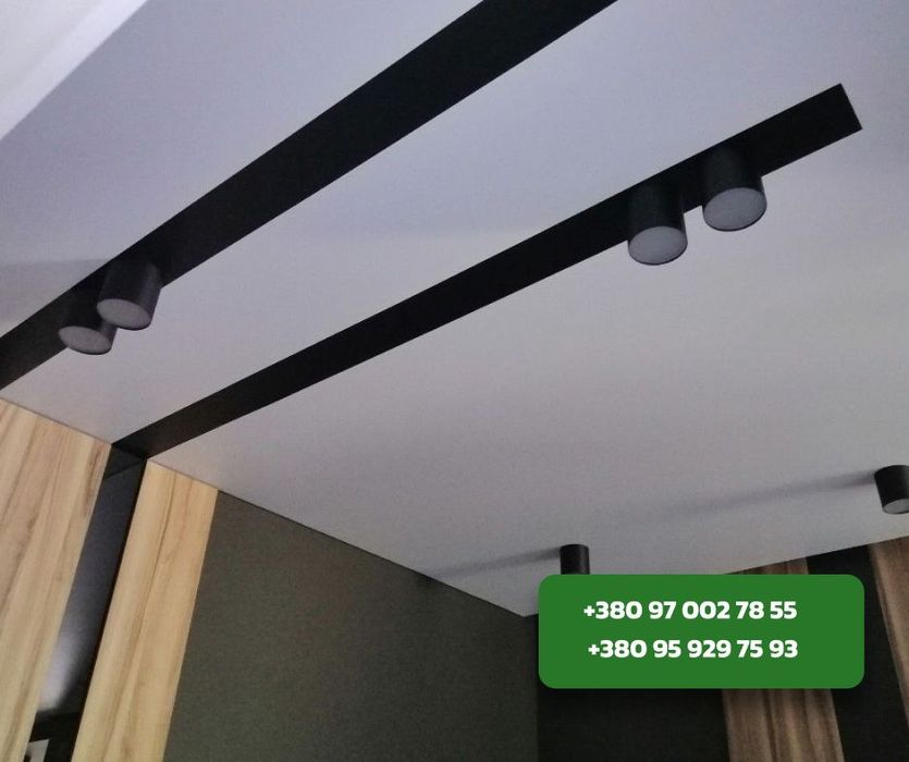 Натяжной потолок. Стельові роботи. Монтаж натяжної стелі