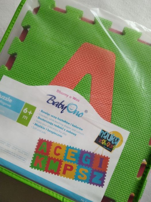 Puzzle piankowe mata edukacyjna BabyOno alfabet literki klocki
