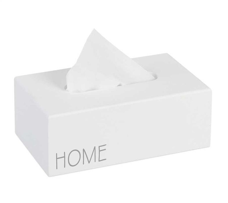 Relaxdays Pudełko na chusteczki higieniczne "Home" białe