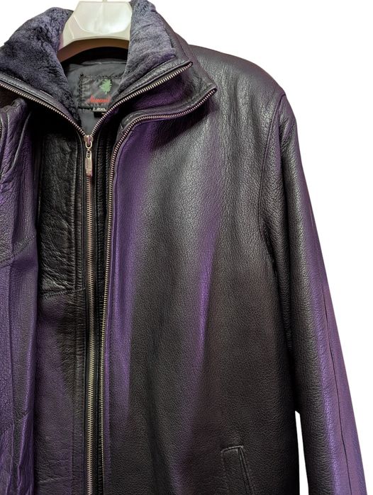 Мужская кожаная зимняя куртка