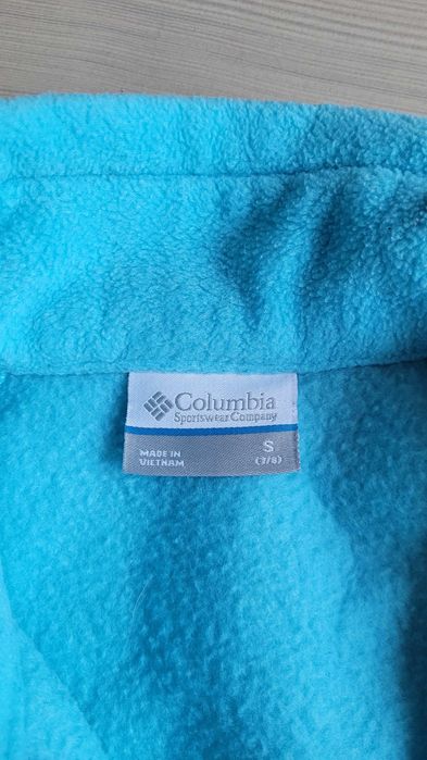 Bluza polar dziewczęcy Columbia błękitna ciepła, stan idealny, krk