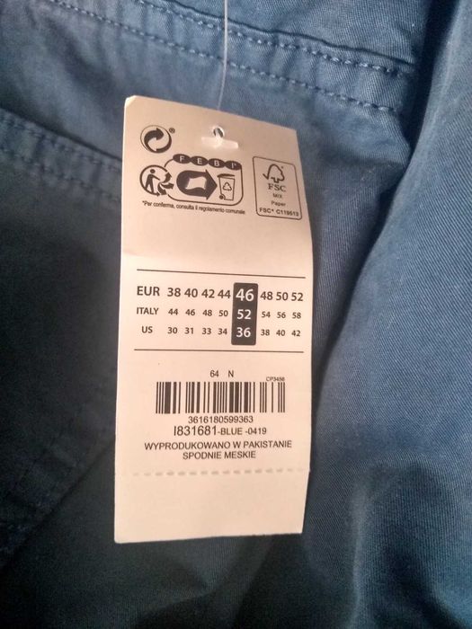 Granatowe spodnie męskie, TEX, rozmiar 46