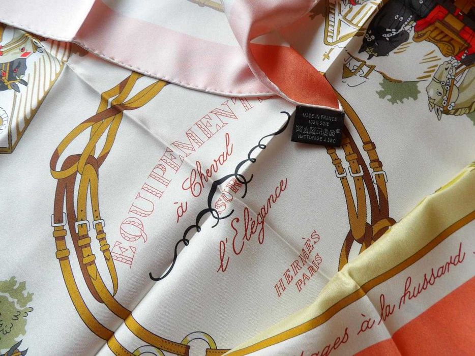 Apaszka twill silk Hermes "  Equipements a Cheval sur l'Elegance "