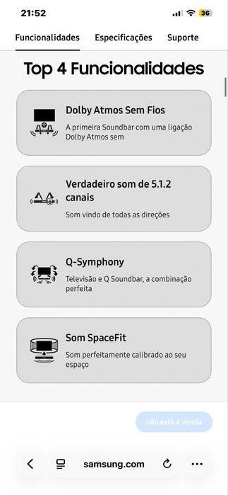 Samsung Soundbar Q800B 540W 5.1.2 Dolby Atmos – Nova (na caixa)
