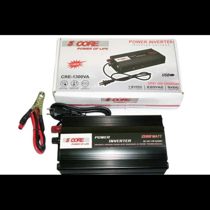 Інвертор з зарядкою акумулятора 1300 Вт 12-220В Asson 5 CORE 1300W 12V UPS+CHARGE