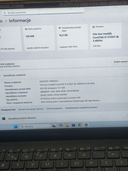 Asus Zenbook UX425 Uszkodzony