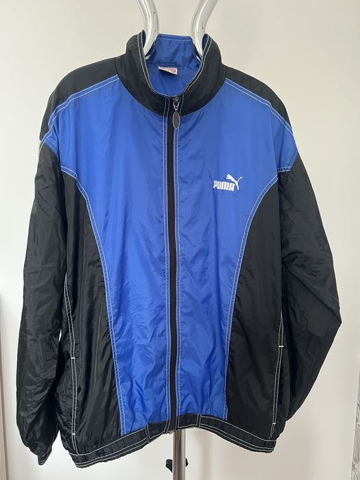 Kurtka Puma vintage wiatrówka niebieska czarna M oversize