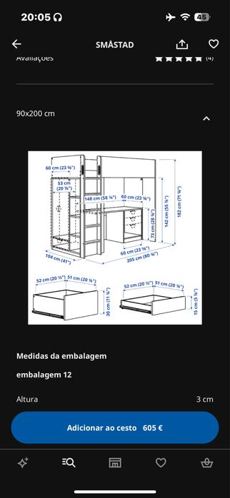 Cama crianca com secretaria ikea