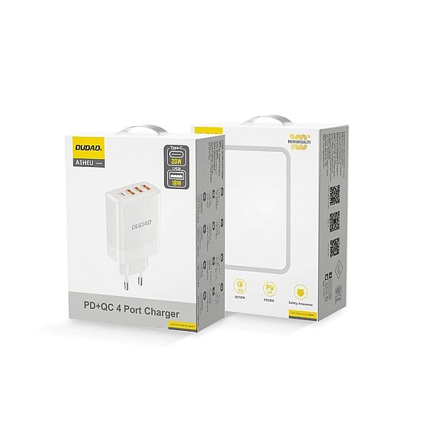 Ładowarka sieciowa Dudao A5HEU 3xUSB-A 1xUSB-C PD 20W QC3.0/18W+ 2x12W