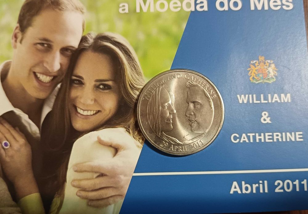 Moeda comemorativa do Príncipe William e Catherine Middleton