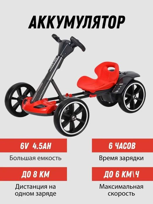 Дитячий електромобіль,єлектрокар GO KART F1 з пультом