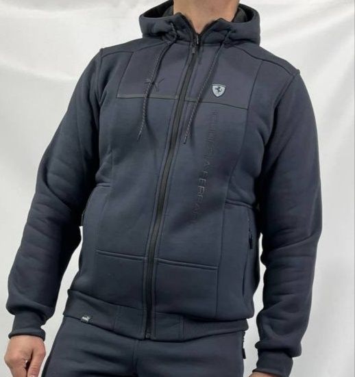 Мужской спортивный костюм Puma зимний теплый на флисе