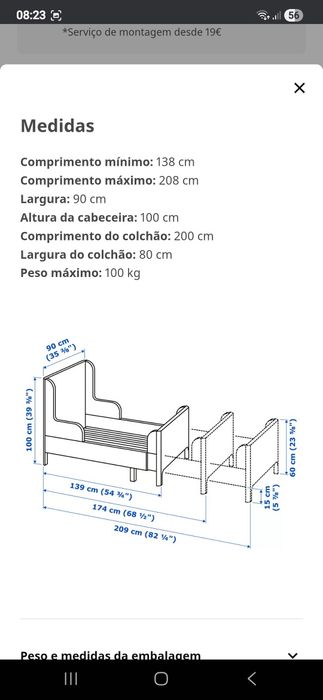 Cama Criança + Colchão 80x200