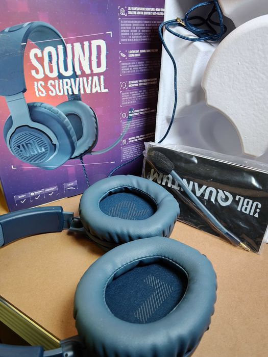 Auscultadores Gaming JBL Quantum 100 Azuis – Novos, Nunca Usados