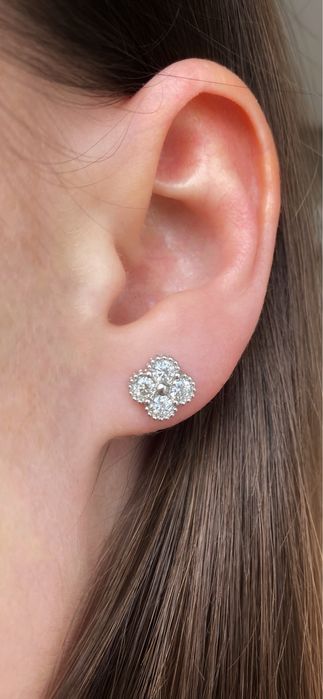 Топ! Серебряные сережки с бриллиантами-муассанитами