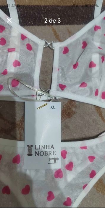 Conjunto lingerie com caixa para oferta