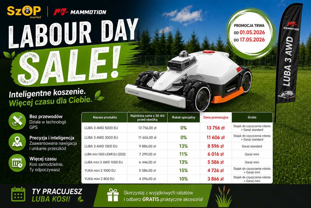 Robot koszący kosiarka Mammotion Luba 3 AWD gratis