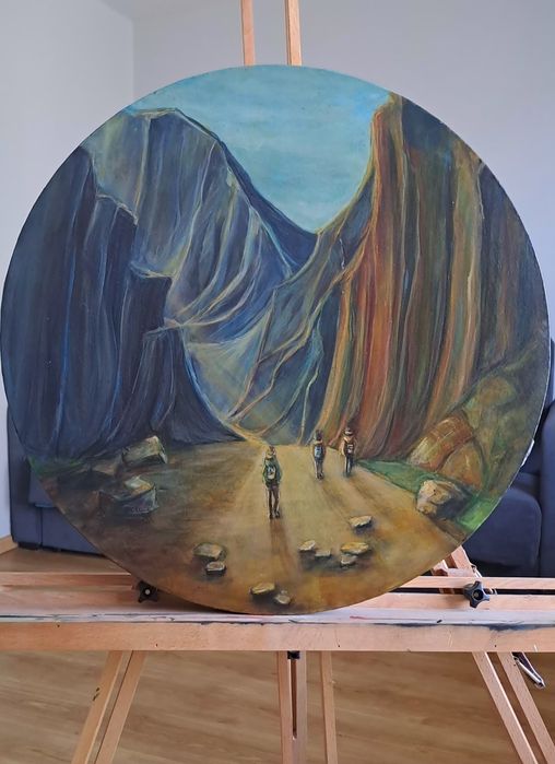 Obraz akrylowy na płótnie, średnica 50 cm