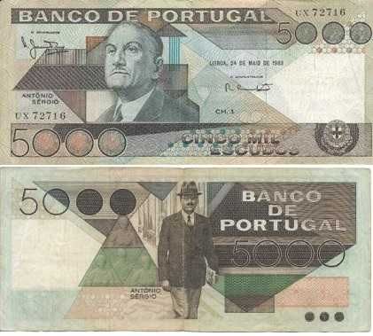 Portugal - - - 5.000$00 - António Sérgio - - - - - Notas