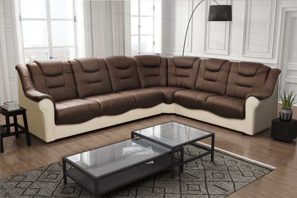 Narożnik ze skóry naturalnej wersalkowy 3R2 "KAROL" PRODUCENT