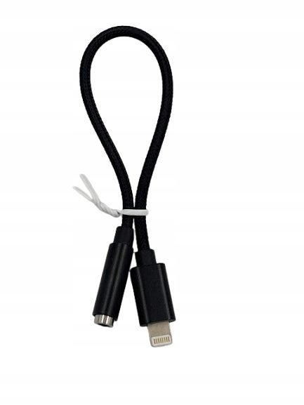 przejściówka lightning na jack 3.5mm audio iphone czarna adapter aux