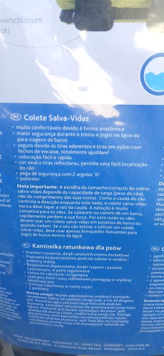 Colete salva-vidas para cães tamanho M