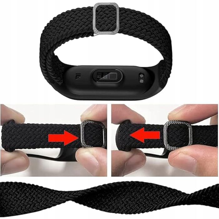 Pasek do Xiaomi Mi Smart Band 5/6/7 Beline Textile Czarny