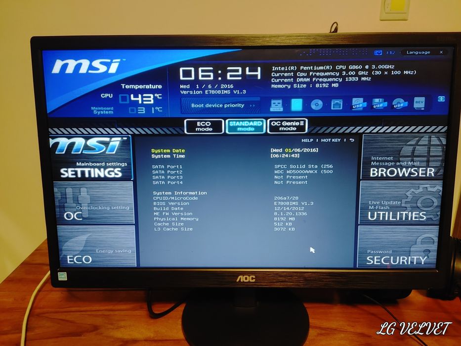Komputer MSI b75ma-e33 uefi