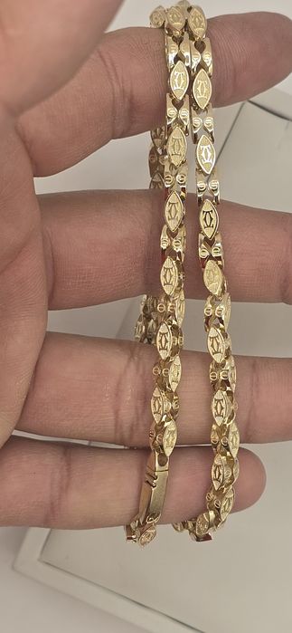 Nowy złoty łańcuszek splot Kartier Klasyczny kostka 55cm próba 585