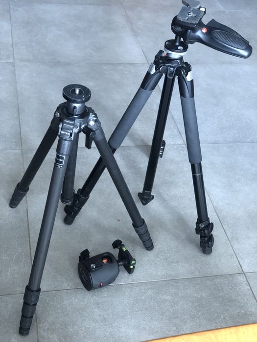 Manfrotto 055XB + головка 327RC2 + шипы, Gitzo GT2540LLVL