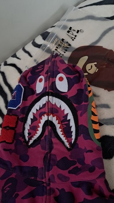 BAPE Purple Camo Shark Hoodie