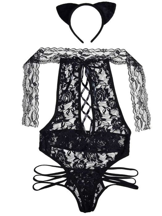 Эротический комплект сексуальное нижнее белье боди топ пеньюар білизна