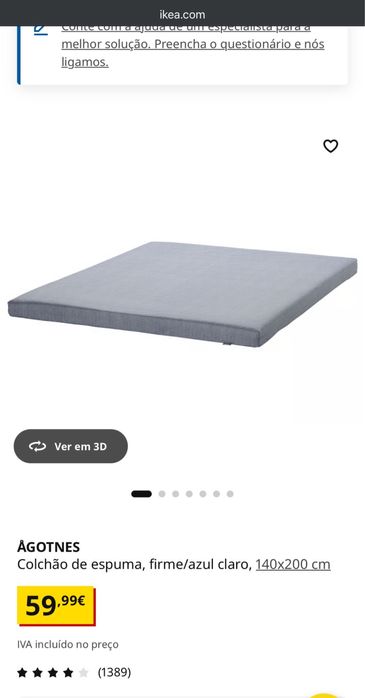 Colchao de casal firme de espuma 140x200