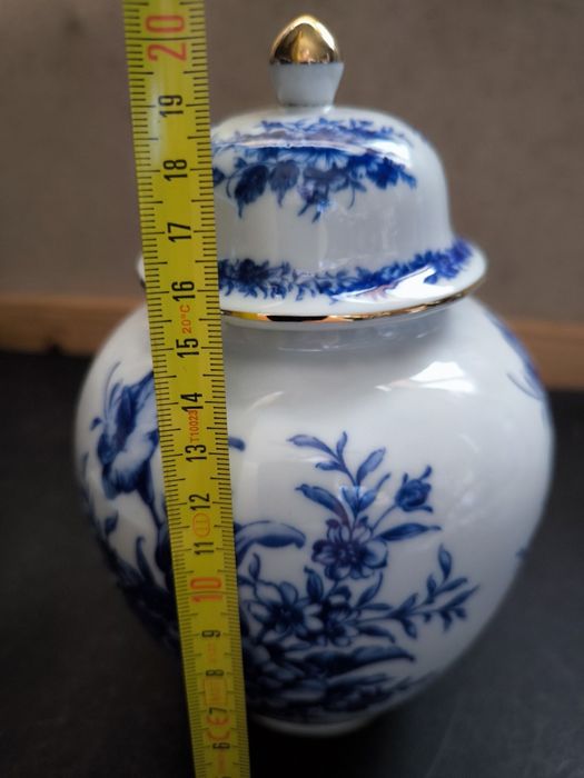 Pote porcelana azul e branco