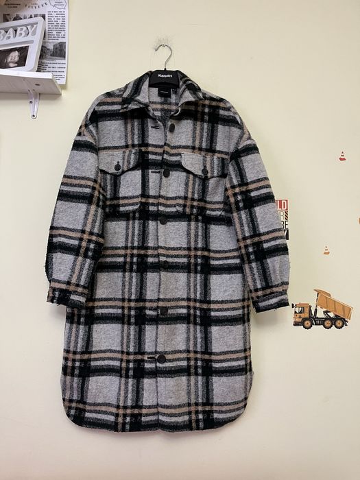 Kurtka koszula w kratę damska L