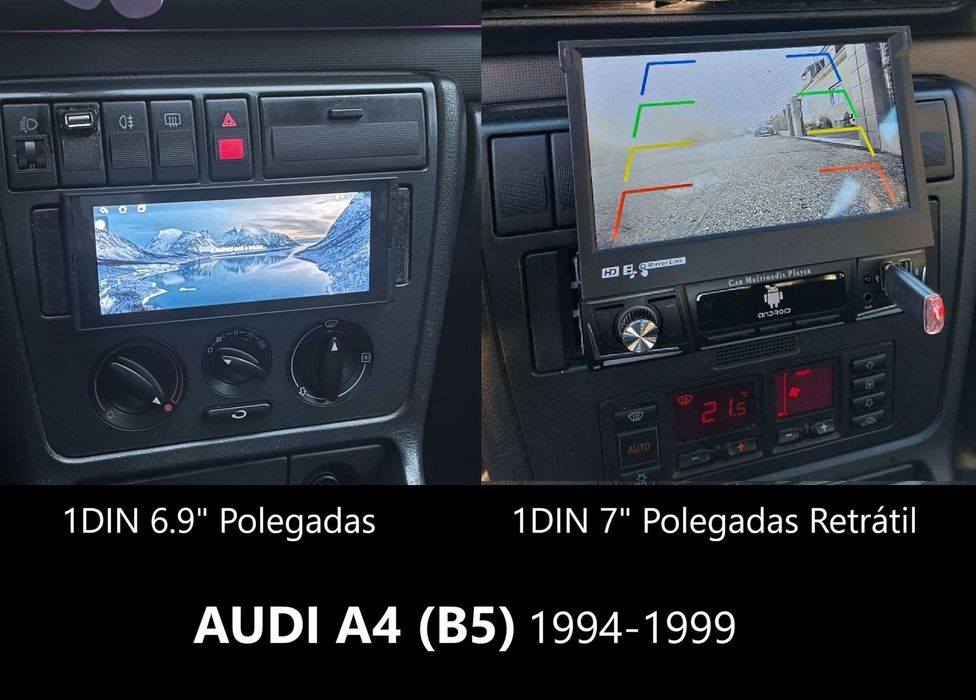 (NOVO) Rádio 1DIN • AUDI A2/A3/A4/A6/A8 • Android GPS (2DIN)