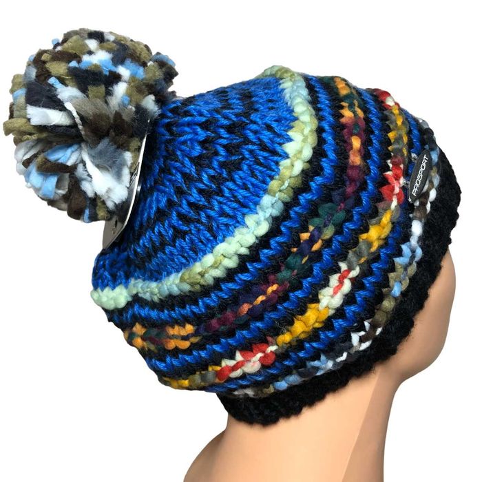 CG60 Ciepła Czapka Zimowa PROSPORT Wełna HANDMADE Pompon Unisex