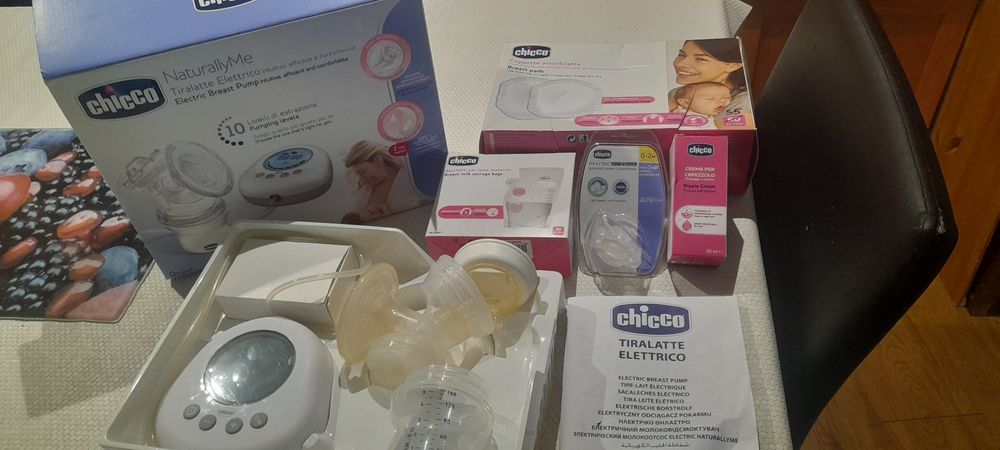 Bomba eléctrica tira leite+discos+sacos congelação+creme mamilos